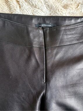 Elie Tahari Black Genuine Leather Pants EUC